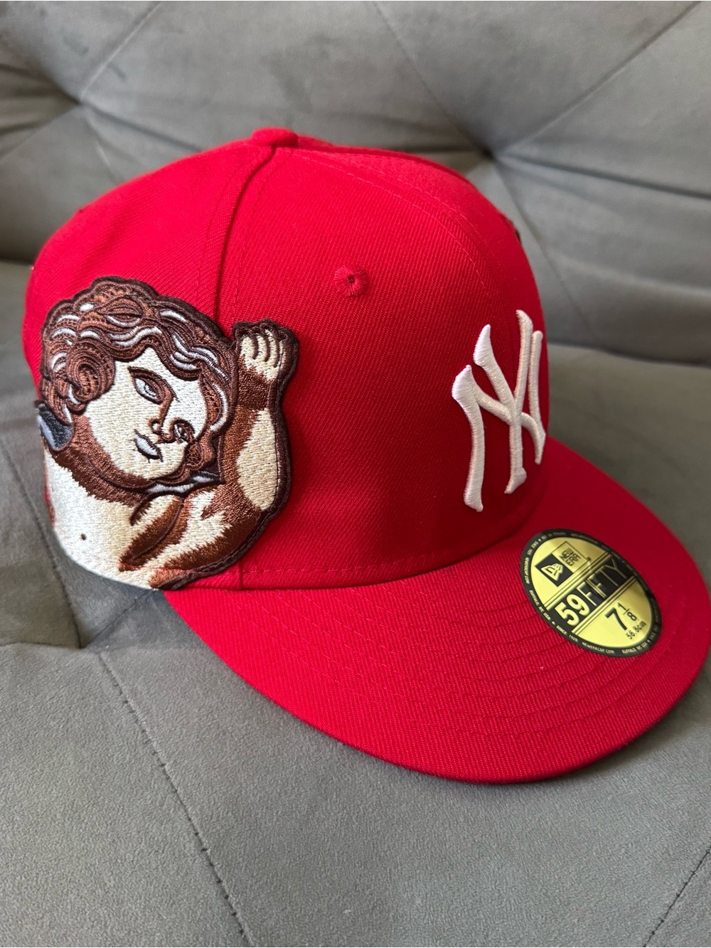 JON STAN Edition New Era New York Yankees 59FIFTY Red Fitted Hat Size 7 1/8